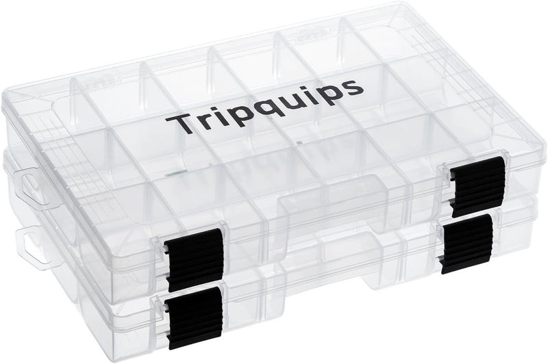 Tripquips 3600 Tackle Trays, Plastic Storage Organizer Box with Removable Dividers - Tackle Boxes - Fishing Tackle Storage - 3700 Tackle Trays - 2 Packs/4 Packs Box Organizer - Image 1